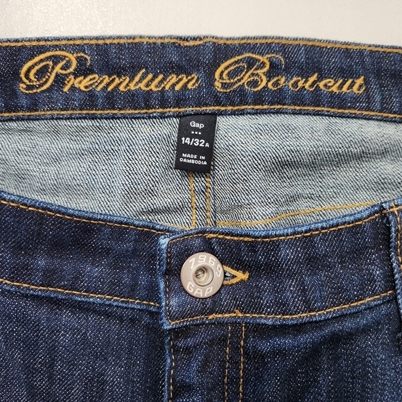 Gap Womens Premium Dark Wash Denim Low Rise Bootcut Jeans-Size 14/32 - Picture 7 of 9
